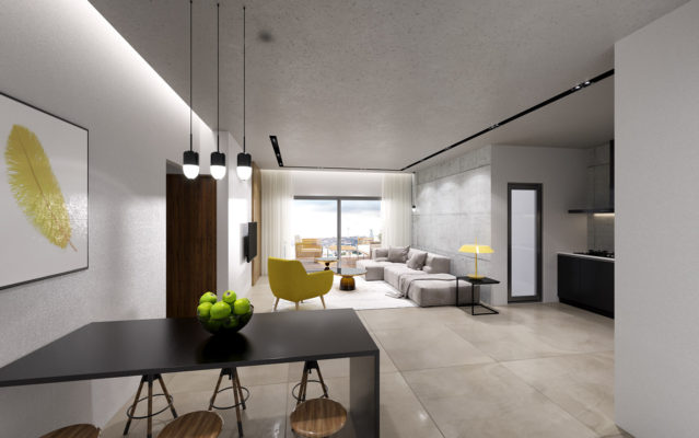 Thiết kế căn hộ phong cách hiện đại tông màu xám