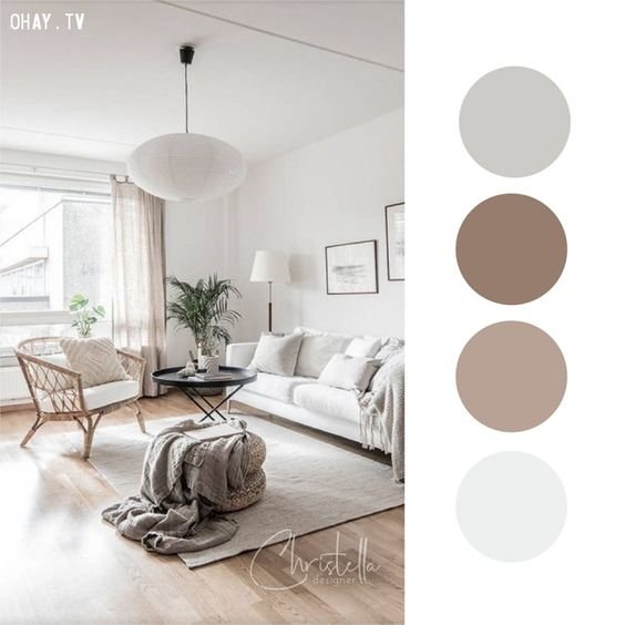 Màu sắc được sử dụng trong Phong cách thiết kế nội thất tối giản